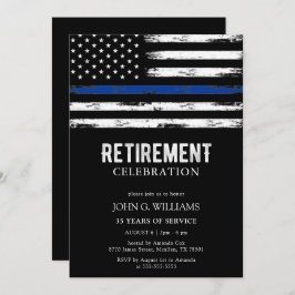 Thin Blue Line Police Officer Cop Retirement Kaart