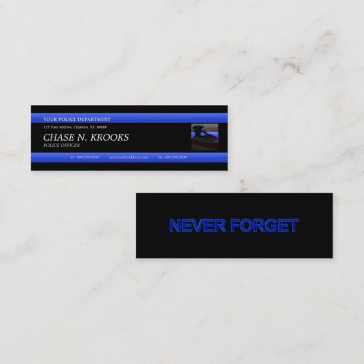 Thin Blue Line Police Officer Custom Visitekaartje (Voorkant / Achterkant)
