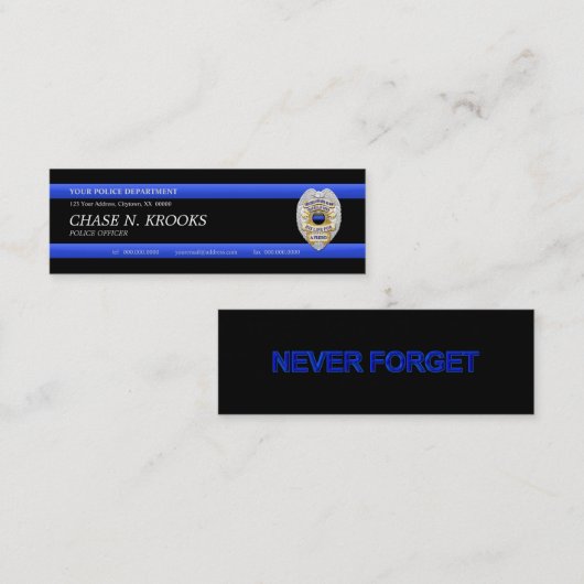 Thin Blue Line Police Officer Custom Visitekaartje (Voorkant / Achterkant)
