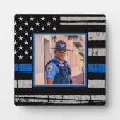 Thin Blue Line Police Officer Foto Fotoplaat (Voorkant)
