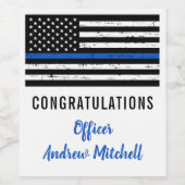 Thin Blue Line Police Officer gefeliciteerd Wijn Etiket (Enkel label)
