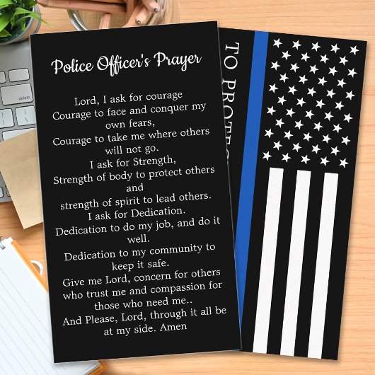 Thin Blue Line Police Officer Prayer Bulk Visitekaartje