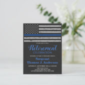 Thin Blue Line Police Officer Retirement Party Briefkaart (Staand voorkant)