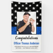 Thin Blue Line Police Officer Retirement Party Spandoek (Verticaal)