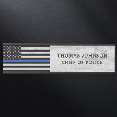 Thin Blue Line Police Officer Rustic Wood Naam Deurbordje