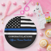 Thin Blue Line Police Party Gefeliciteerd Papieren Bordje (Feest)