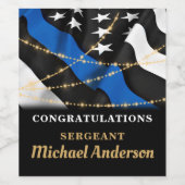 Thin Blue Line Police Party Gold Gefeliciteerd Wijn Etiket (Enkel label)