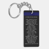 Thin Blue Line Police PRAYER US Law Enforcement Sleutelhanger (Voorkant Links)
