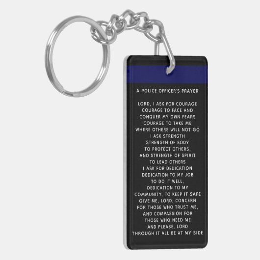Thin Blue Line Police PRAYER US Law Enforcement Sleutelhanger (Voorkant Links)