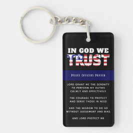 Thin Blue Line Police PRAYER US Law Enforcement Sleutelhanger
