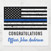 Thin Blue Line Police Retirement Enforcement Enfor Bier Etiket (Enkel label)