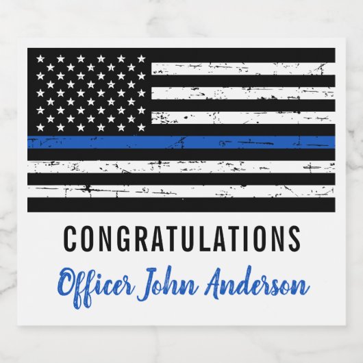 Thin Blue Line Police Retirement Enforcement Enfor Bier Etiket (Enkel label)