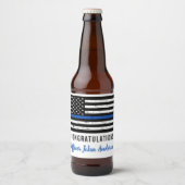 Thin Blue Line Police Retirement Enforcement Enfor Bier Etiket (Voorkant)