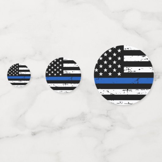 Thin Blue Line Police Retirement Enforcement Enfor Confetti (Voorkanten)
