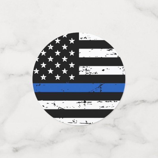 Thin Blue Line Police Retirement Enforcement Enfor Confetti (Kleine voorkant)