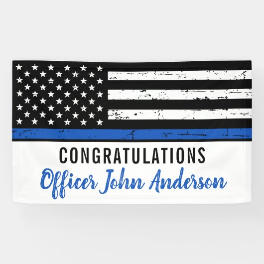 Thin Blue Line Police Retirement Enforcement Enfor Spandoek (Horizontaal)