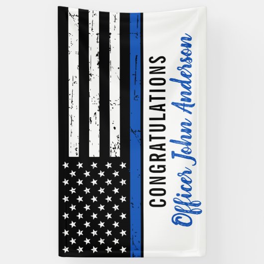 Thin Blue Line Police Retirement Enforcement Enfor Spandoek (Verticaal)