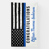 Thin Blue Line Police Retirement Gefeliciteerd Spandoek (Verticaal)