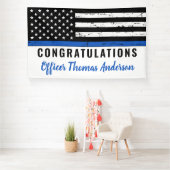Thin Blue Line Police Retirement Gefeliciteerd Spandoek (Insitu)
