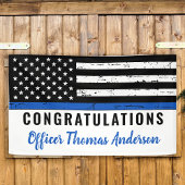 Thin Blue Line Police Retirement Gefeliciteerd Spandoek
