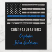 Thin Blue Line Police Retirement Gefeliciteerd Wijn Etiket (Enkel label)