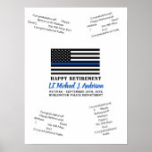 Thin Blue Line Police Retirement Guest Book Poster (Voorkant)