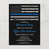 Thin Blue Line Police Retirement Invitation Kaart (Voorkant)