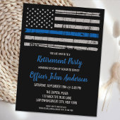 Thin Blue Line Police Retirement Invitation Kaart