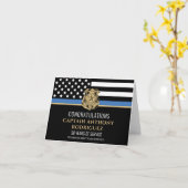 Thin Blue Line Police Retirement Law Enforcement Kaart (Gele Bloem)