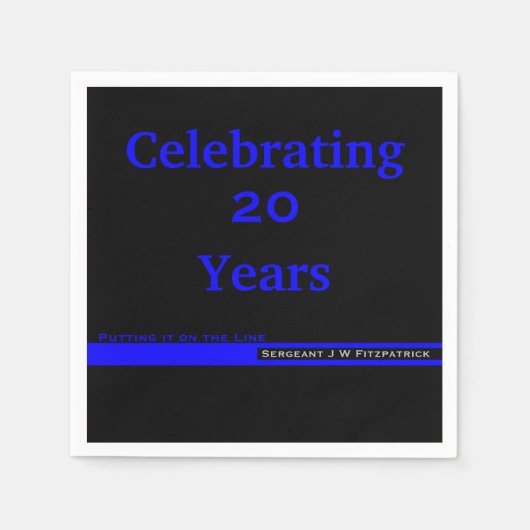 Thin Blue Line Police Retirement met naam Servet (Voorkant)