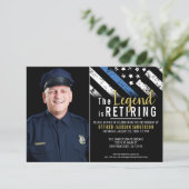 Thin Blue Line Police Retirement Party Foto Kaart (Staand voorkant)