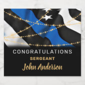 Thin Blue Line Police Retirement Party Likeurfles Etiket (Enkel label)