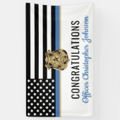  Thin Blue Line Police Retirement Spandoek (Verticaal)