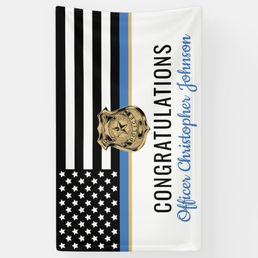 Thin Blue Line Police Retirement Spandoek (Verticaal)