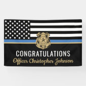 Thin Blue Line Police Retirement Spandoek (Horizontaal)