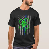 Thin Blue Line Police St. Patrick's Day Clover T-shirt (Voorkant)