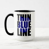 Thin Blue Line Police Support Badge Mok (Links)