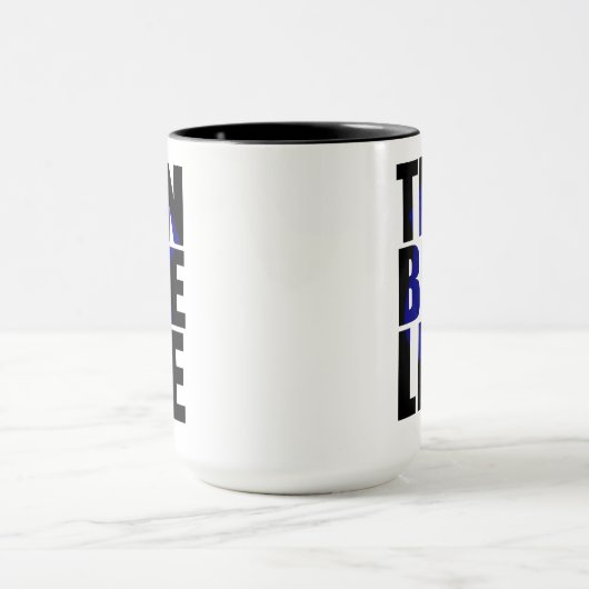 Thin Blue Line Police Support Badge Mok (Midden)