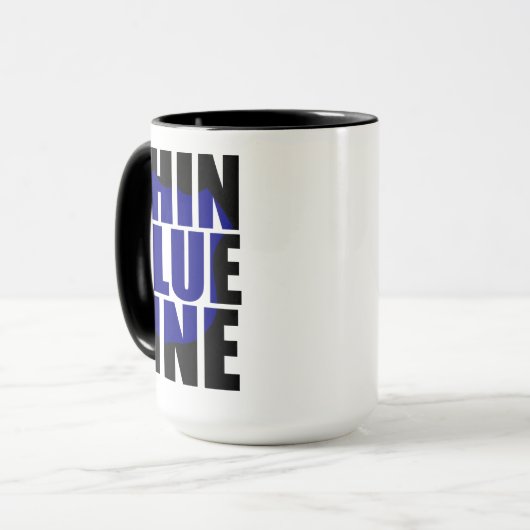 Thin Blue Line Police Support Badge Mok (Voorkant links)