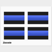 Thin Blue Line Police Support Rechthoekige Sticker (Vel)