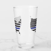Thin Blue Line Police Support, VS-vlagpatriottisch Glas (Links)