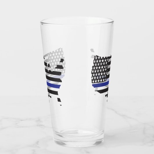 Thin Blue Line Police Support, VS-vlagpatriottisch Glas (Links)
