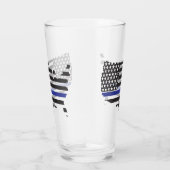 Thin Blue Line Police Support, VS-vlagpatriottisch Glas (Rechts)