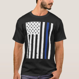 Thin Blue Line Police USA Vlag T-shirt