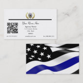 Thin Blue Line Police vlag QR Code Business Busine Visitekaartje (Voorkant / Achterkant)