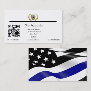 Thin Blue Line Police vlag QR Code Business Busine Visitekaartje