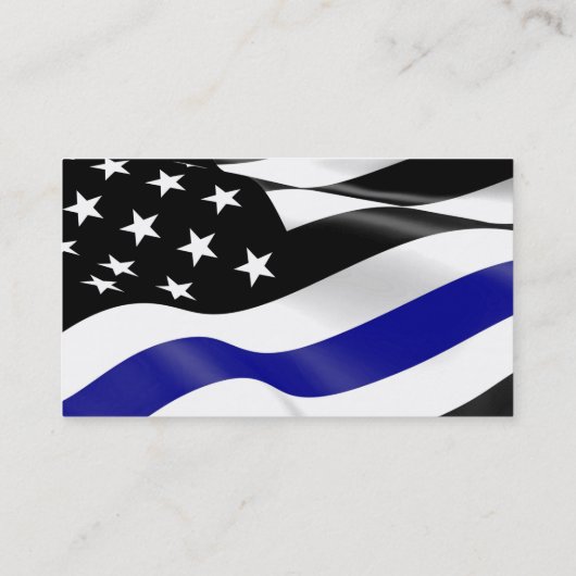 Thin Blue Line Police vlag QR Code Business Busine Visitekaartje (Achterkant)