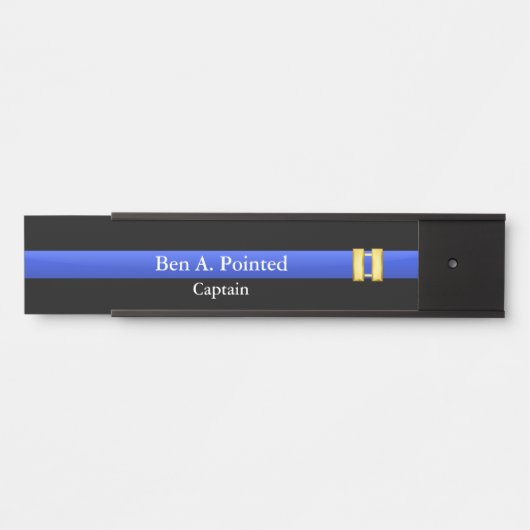 Thin Blue Line - Politie kapitein Rank Deurbord Deurbordje (Voorkant)