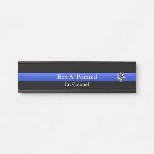Thin Blue Line - Politie kolonel Rank Deurteken Deurbordje (Voorkant)