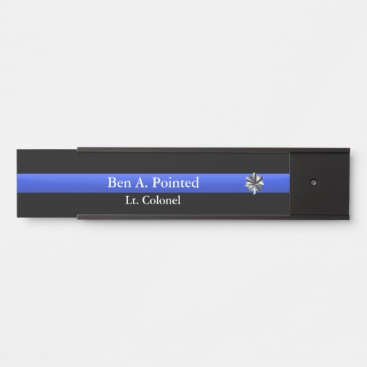 Thin Blue Line - Politie kolonel Rank Deurteken Deurbordje (Voorkant)